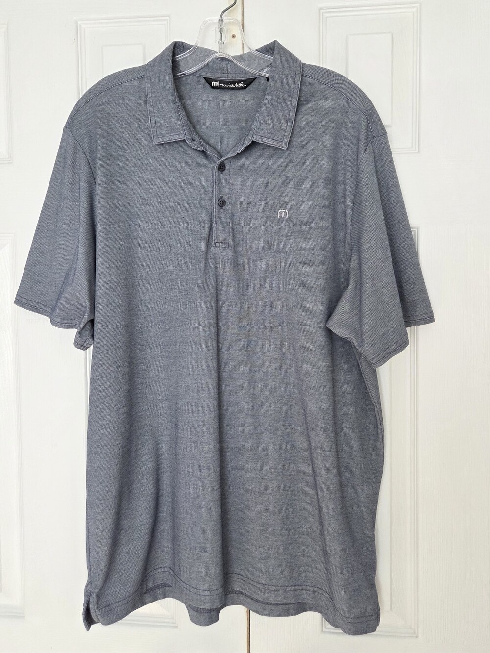 TRAVIS MATHEW EXCURSION BLUE GOLF CASUAL POLO SHORT SLEEVE SHIRT XL